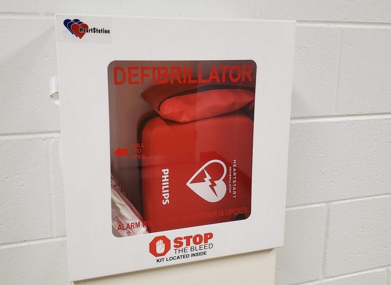 AED station located in the public safety building